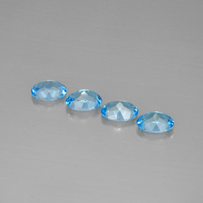 Pedras preciosas de topázio azul natural de  ct, corte oval, VVS-VS