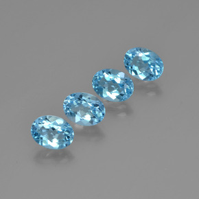 Pedras preciosas de topázio azul natural de  ct, corte oval, VVS-VS