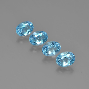 Pedras preciosas de topázio azul natural de  ct, corte oval, VVS-VS
