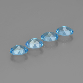 Pedras preciosas de topázio azul natural de  ct, corte oval, VVS-VS