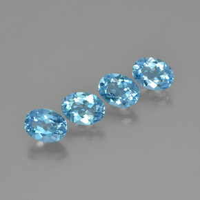 Pedras preciosas de topázio azul natural de 5,78 ct, corte oval, VVS-VS