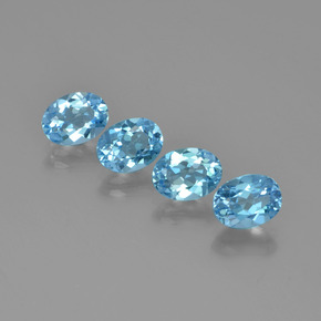 Pedras preciosas de topázio azul natural de 5,78 ct, corte oval, VVS-VS
