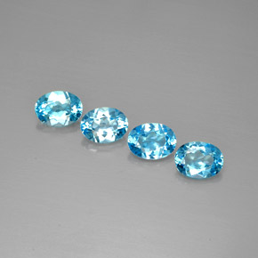 Pedras preciosas de topázio azul natural de  ct, corte oval, VVS-VS