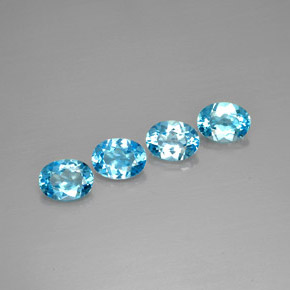 Pedras preciosas de topázio azul natural de  ct, corte oval, VVS-VS