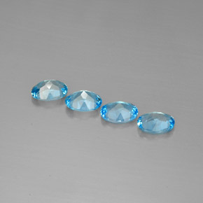 Pedras preciosas de topázio azul natural de  ct, corte oval, VVS-VS