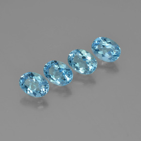 Pedras preciosas de topázio azul natural de 6,41 ct, corte oval, VVS-VS