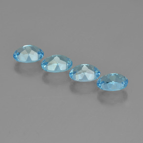 Pedras preciosas de topázio azul natural de 6,41 ct, corte oval, VVS-VS
