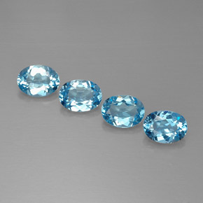 Pedras preciosas de topázio azul suíço natural de  ct, corte oval, VVS-VS