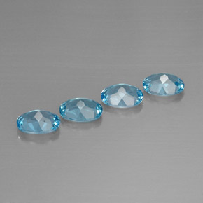 Pedras preciosas de topázio azul suíço natural de  ct, corte oval, VVS-VS