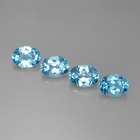 Pedras preciosas de topázio azul natural de  ct, corte oval, VVS-VS