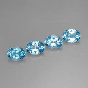 Pedras preciosas de topázio azul natural de  ct, corte oval, VVS-VS