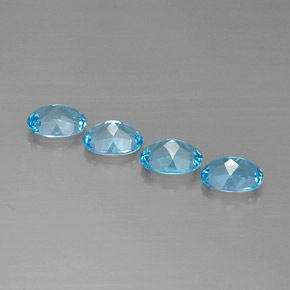 Pedras preciosas de topázio azul natural de  ct, corte oval, VVS-VS