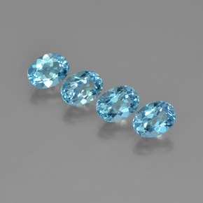 Pedras preciosas de topázio azul natural de  ct, corte oval, VVS-VS