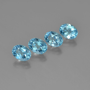 Pedras preciosas de topázio azul natural de  ct, corte oval, VVS-VS