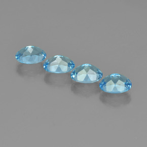 Pedras preciosas de topázio azul natural de  ct, corte oval, VVS-VS