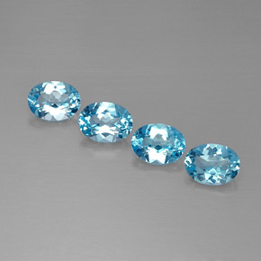 Pedras preciosas de topázio azul natural de  ct, corte oval, VVS-VS