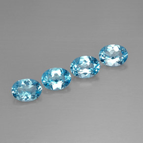 Pedras preciosas de topázio azul natural de  ct, corte oval, VVS-VS