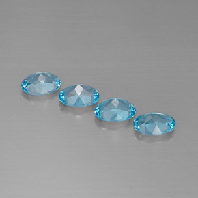 Pedras preciosas de topázio azul natural de  ct, corte oval, VVS-VS