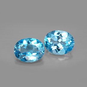 Pedras preciosas de topázio azul natural de  ct, corte oval, VVS-VS