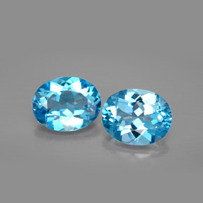 Pedras preciosas de topázio azul natural de  ct, corte oval, VVS-VS