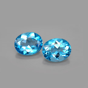 Pedras preciosas de topázio azul natural de  ct, corte oval, VVS-VS