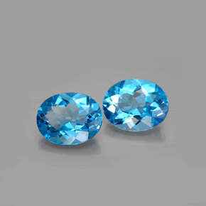 Pedras preciosas de topázio azul natural de  ct, corte oval, VVS-VS