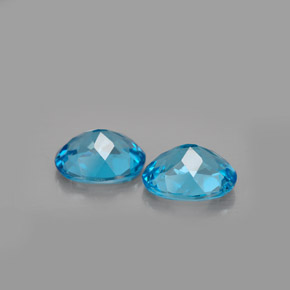 Pedras preciosas de topázio azul natural de  ct, corte oval, VVS-VS