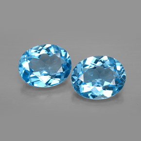 Pedras preciosas de topázio azul natural de  ct, corte oval, VVS-VS