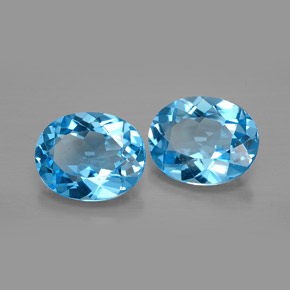 Pedras preciosas de topázio azul natural de  ct, corte oval, VVS-VS