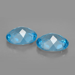 Pedras preciosas de topázio azul natural de  ct, corte oval, VVS-VS