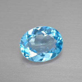 Topázio azul natural 2,89ct, corte oval, VS