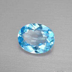 Topázio azul natural 2,89ct, corte oval, VS