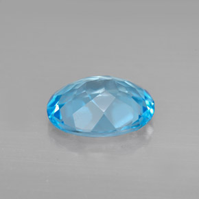 Topázio azul natural 2,89ct, corte oval, VS