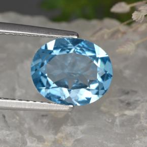 Topázio azul natural 2,35ct, corte oval, VS