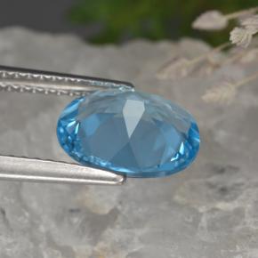Topázio azul natural 2,35ct, corte oval, VS