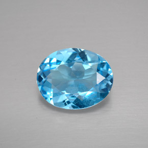 Topázio azul natural 2,69ct, corte oval, VS
