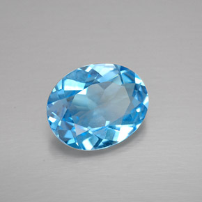 Topázio azul natural 2,69ct, corte oval, VS