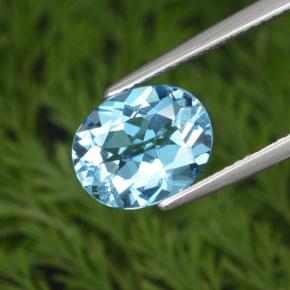 Topázio azul natural 3,10ct, corte oval, VS