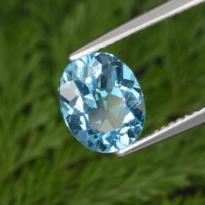 Topázio azul natural 3,10ct, corte oval, VS