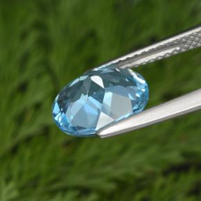 Topázio azul natural 3,10ct, corte oval, VS