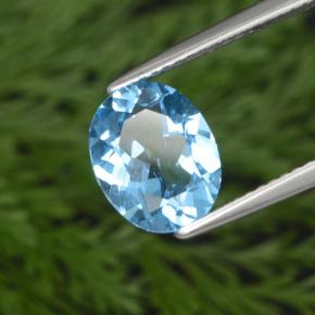 Topázio azul natural 2,69ct, corte oval, VS