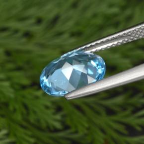 Topázio azul natural 2,69ct, corte oval, VS