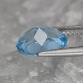 Topázio azul natural 3,32ct, corte oval, VVS-VS
