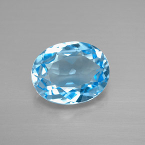Topázio azul natural 3,21ct, corte oval, VVS-VS