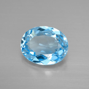 Topázio azul natural 3,21ct, corte oval, VVS-VS