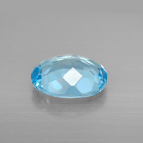 Topázio azul natural 3,21ct, corte oval, VVS-VS