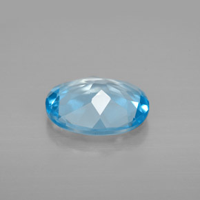 Topázio azul natural 2,87ct, corte oval, VVS-VS