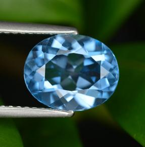 Topázio azul natural 3,07ct, corte oval, VVS-VS