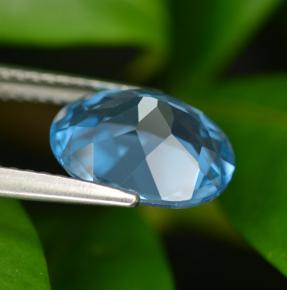Topázio azul natural 3,07ct, corte oval, VVS-VS