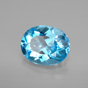 Topázio azul natural 3,50ct, corte oval, VVS-VS